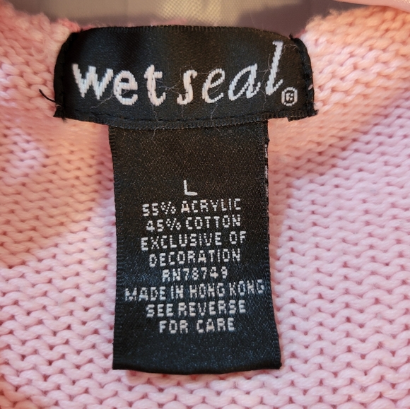 Wet seal pink sweater hood zip L - Picture 6 of 7